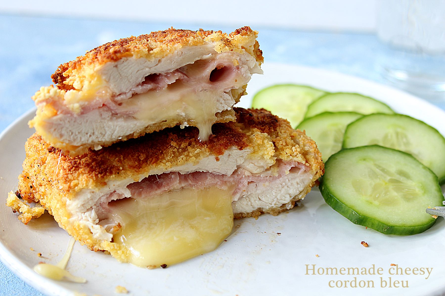 Homemade cheesy cordon bleu