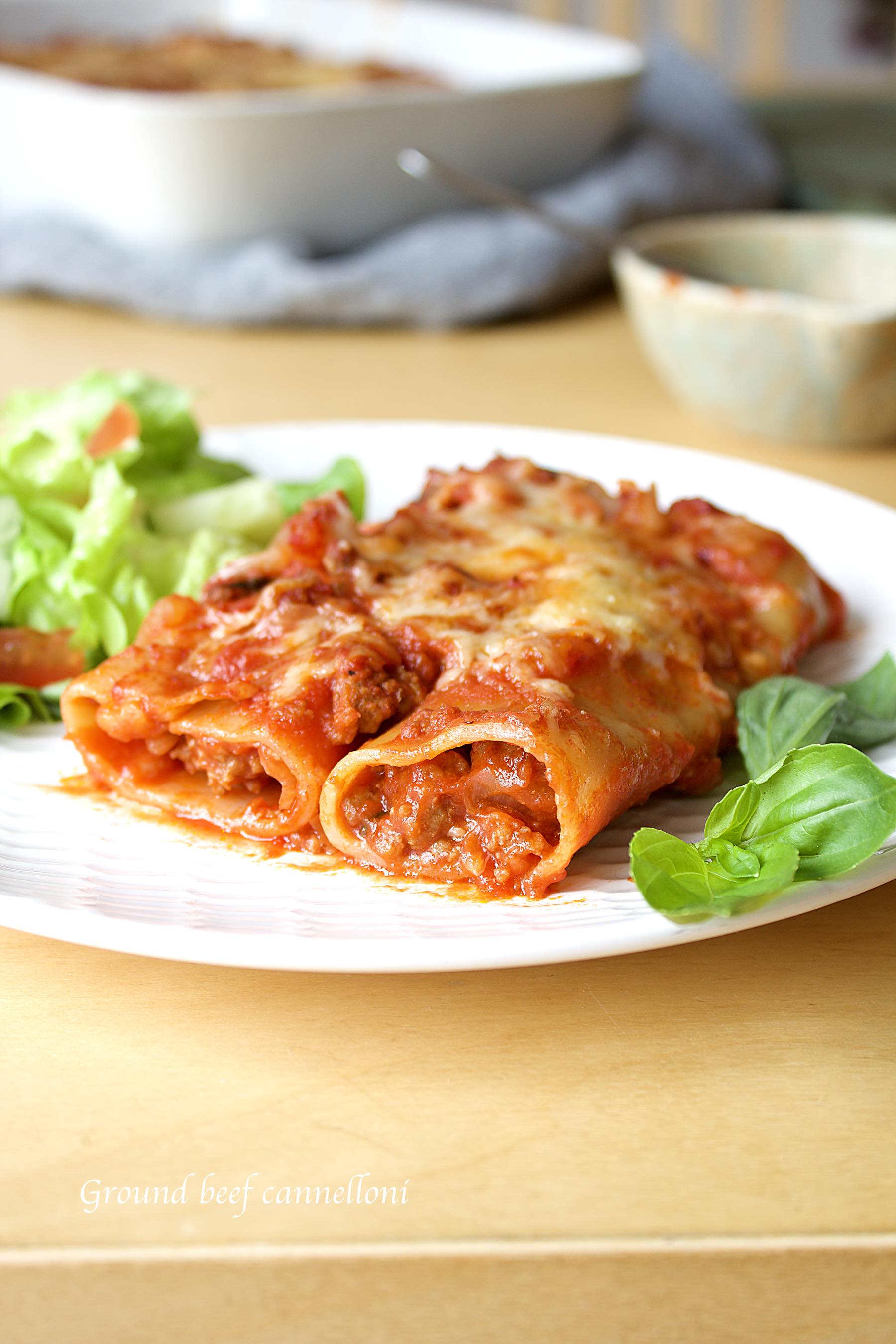 Ground beef cannelloni